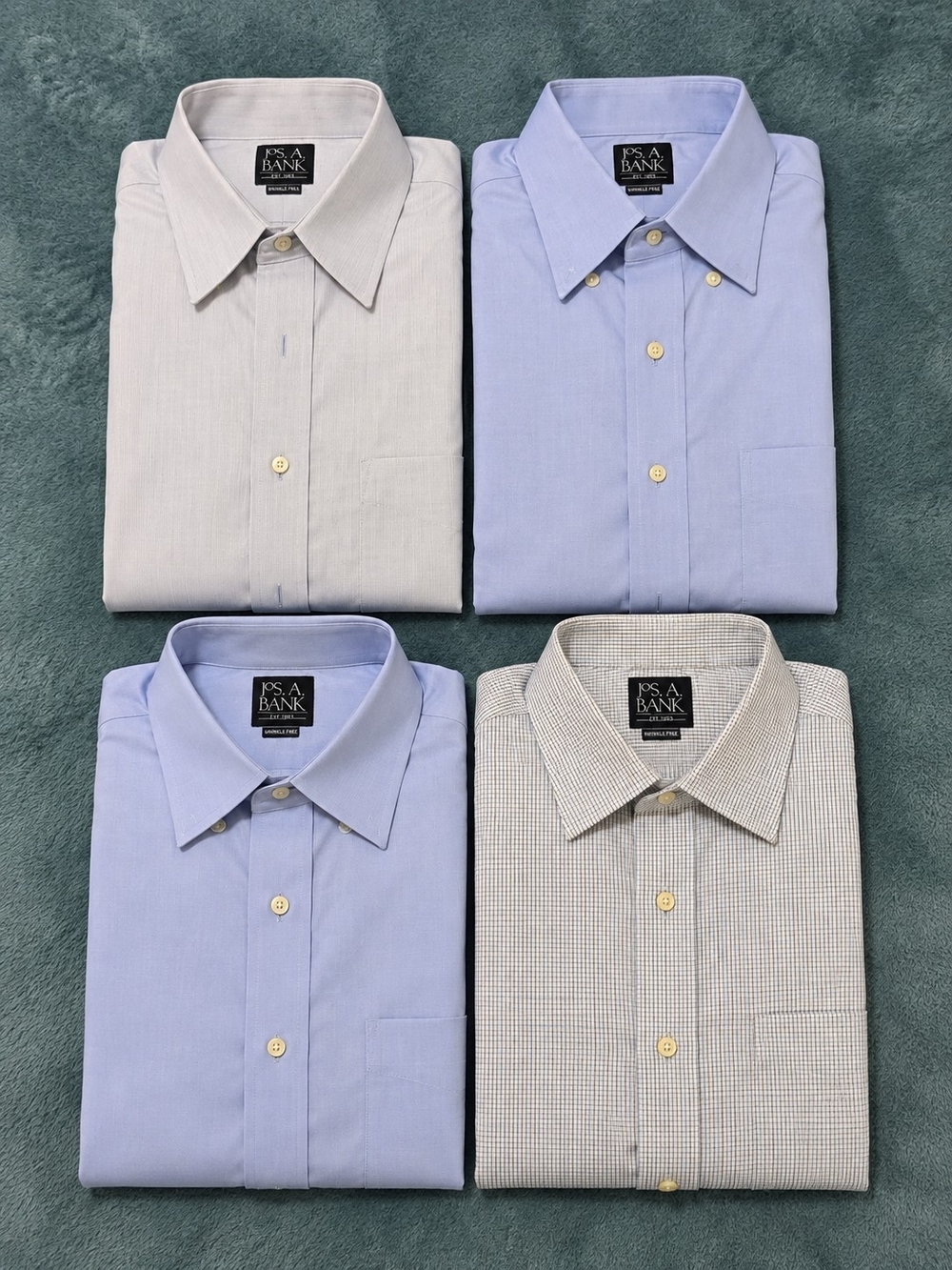 Jos A Bank Men’s 16 33 Traveler Wrinkle-Free Dress Shirts 4pc Bundle